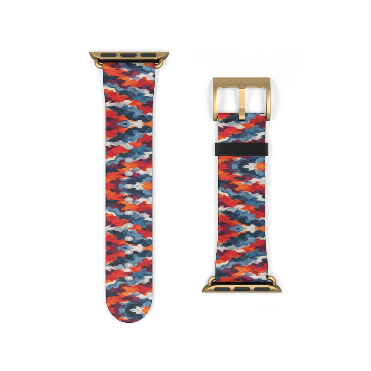 Bracelet Apple Watch Rangel, formes rouges, bleues et blanches entremêlées – Mura Défense