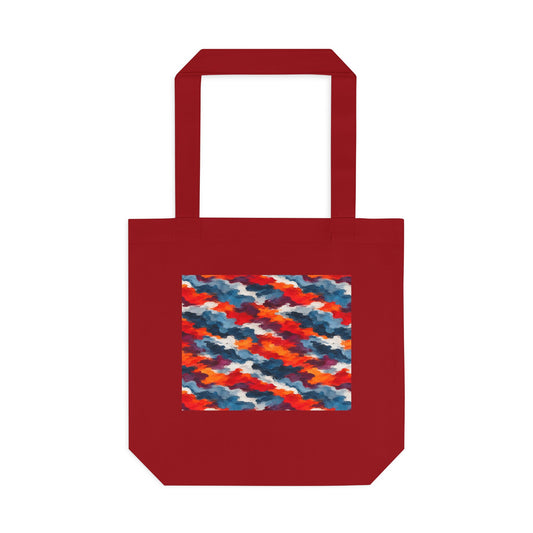 Tote bag Rangel, formes rouges, bleues et blanches entremêlées – Mura Défense
