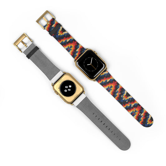 Bracelet Apple Watch Sdust, chevrons orange, bleus et rouges – Mura Défense