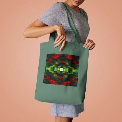Tote bag Témérité, éclats rouges et verts sur fond noir – Mura Défense