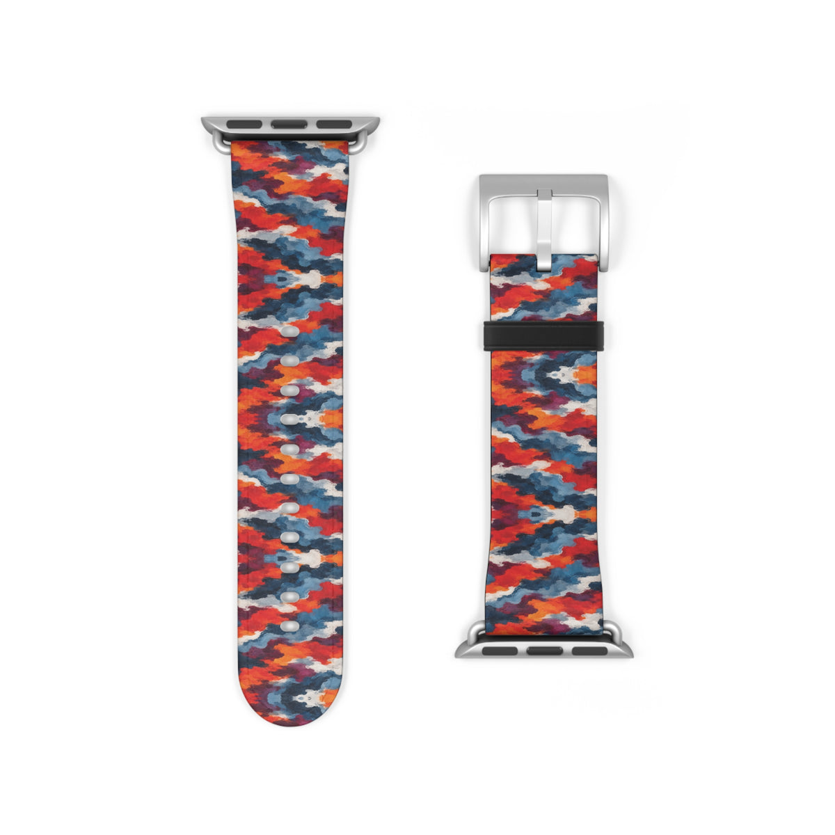 Bracelet Apple Watch Rangel, formes rouges, bleues et blanches entremêlées – Mura Défense