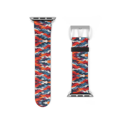 Bracelet Apple Watch Rangel, formes rouges, bleues et blanches entremêlées – Mura Défense