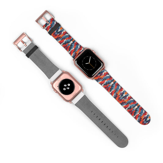 Bracelet Apple Watch Rangel, formes rouges, bleues et blanches entremêlées – Mura Défense