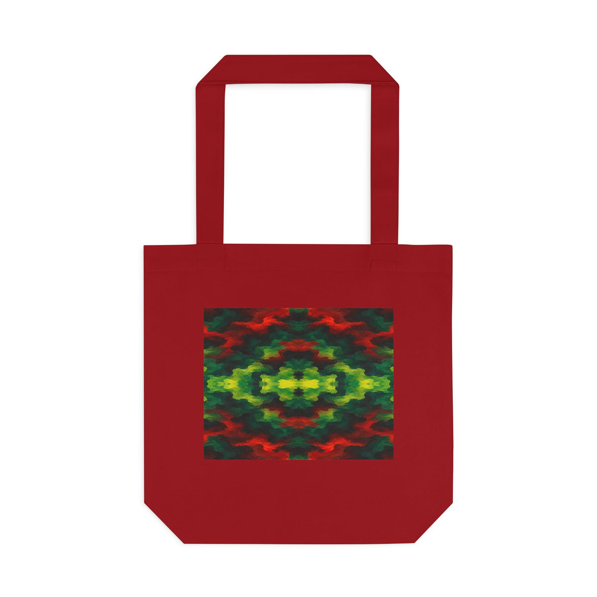 Tote bag Témérité, éclats rouges et verts sur fond noir – Mura Défense