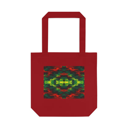 Tote bag Témérité, éclats rouges et verts sur fond noir – Mura Défense