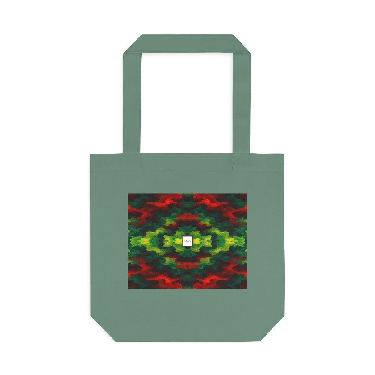 Tote bag Témérité, éclats rouges et verts sur fond noir – Mura Défense