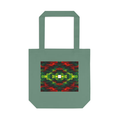 Tote bag Témérité, éclats rouges et verts sur fond noir – Mura Défense