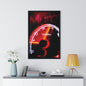 Poster encadré Compte-tours de Mura : compte-tours rouge incandescent dont les graduations forment MURA