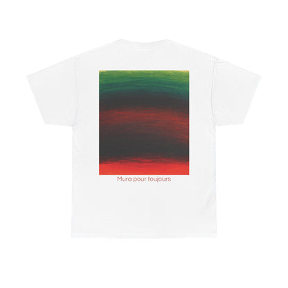 Tee-shirt blanc Mura, œuvre Mura pour toujours — porté