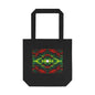 Tote bag Témérité, éclats rouges et verts sur fond noir – Mura Défense