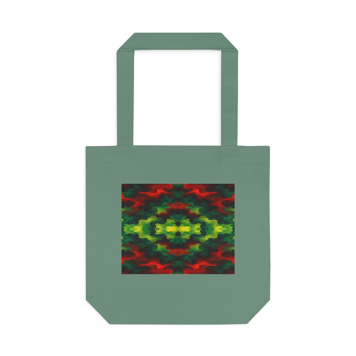 Tote bag Témérité, éclats rouges et verts sur fond noir – Mura Défense
