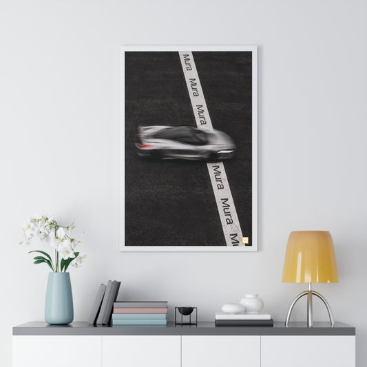 Poster Finish Line Mura Endurance accroché au mur, décoration intérieure art automobile