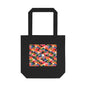 Tote bag Visagée, mosaïque multicolore corail, rose et vert – Mura Défense