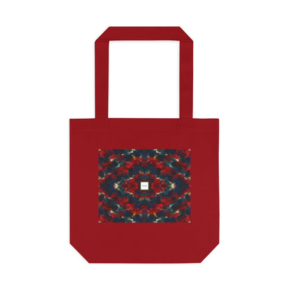 Tote bag Irascible, motifs rouge sombre sur fond noir – Mura Défense