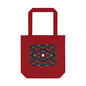 Tote bag Irascible, motifs rouge sombre sur fond noir – Mura Défense