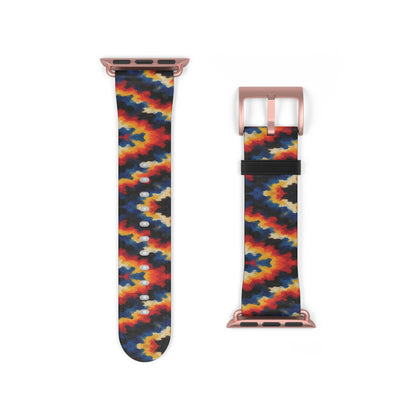 Bracelet Apple Watch Sdust, chevrons orange, bleus et rouges – Mura Défense