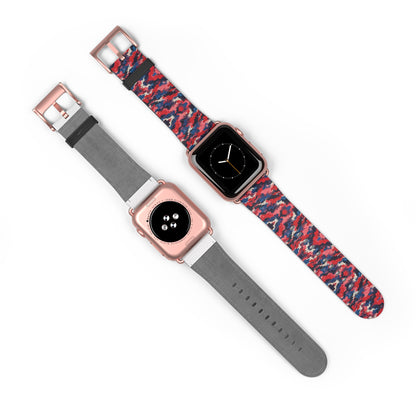 Bracelet Apple Watch Magméan, fragments rose, rouge et bleu – Mura Défense