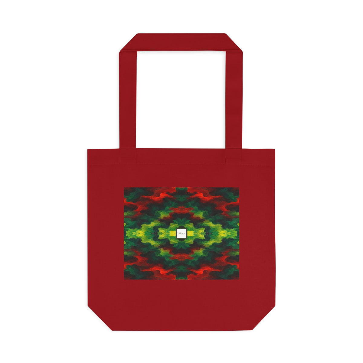 Tote bag Témérité, éclats rouges et verts sur fond noir – Mura Défense