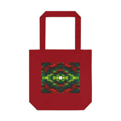 Tote bag Témérité, éclats rouges et verts sur fond noir – Mura Défense