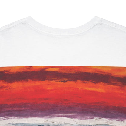 Tee-shirt blanc Mura, œuvre Egglephant — porté