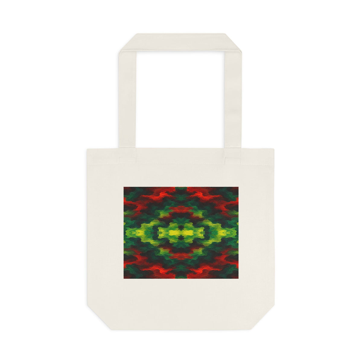 Tote bag Témérité, éclats rouges et verts sur fond noir – Mura Défense