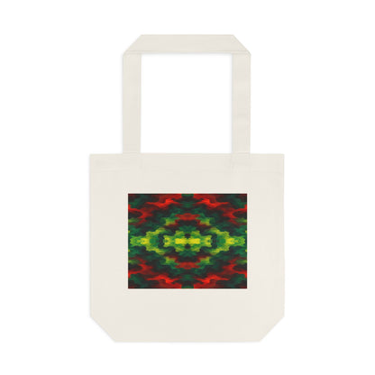 Tote bag Témérité, éclats rouges et verts sur fond noir – Mura Défense