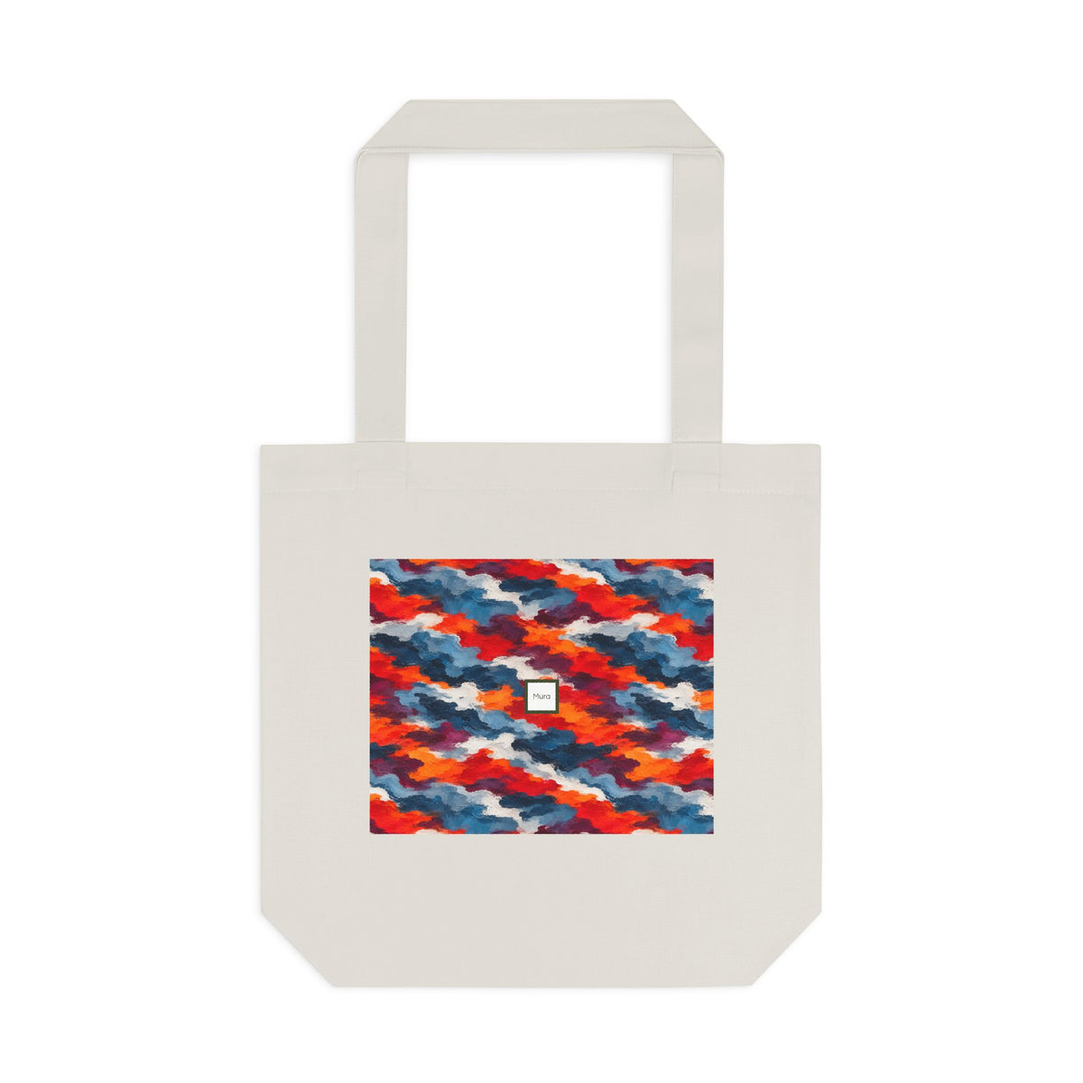 Tote bag Rangel, formes rouges, bleues et blanches entremêlées – Mura Défense