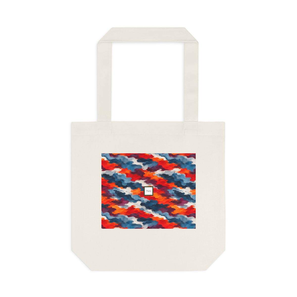 Tote bag Rangel, formes rouges, bleues et blanches entremêlées – Mura Défense