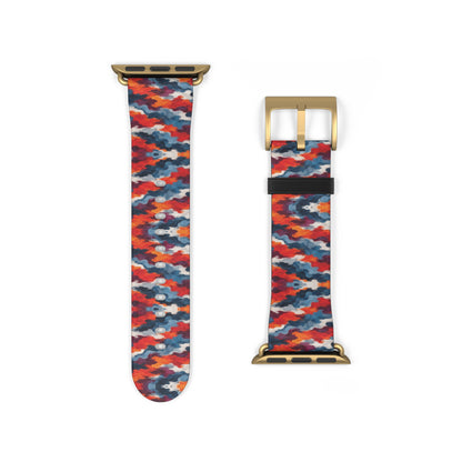 Bracelet Apple Watch Rangel, formes rouges, bleues et blanches entremêlées – Mura Défense