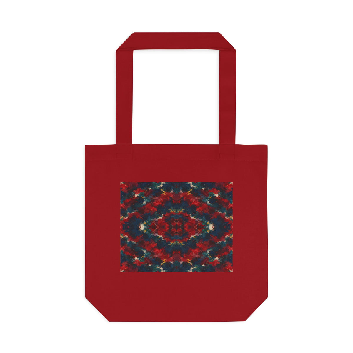 Tote bag Irascible, motifs rouge sombre sur fond noir – Mura Défense
