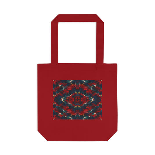 Tote bag Irascible, motifs rouge sombre sur fond noir – Mura Défense