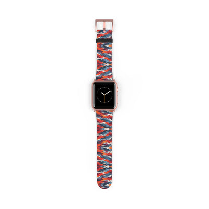 Bracelet Apple Watch Rangel, formes rouges, bleues et blanches entremêlées – Mura Défense