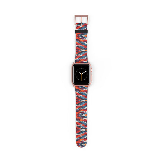 Bracelet Apple Watch Rangel, formes rouges, bleues et blanches entremêlées – Mura Défense