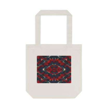 Tote bag Irascible, motifs rouge sombre sur fond noir – Mura Défense