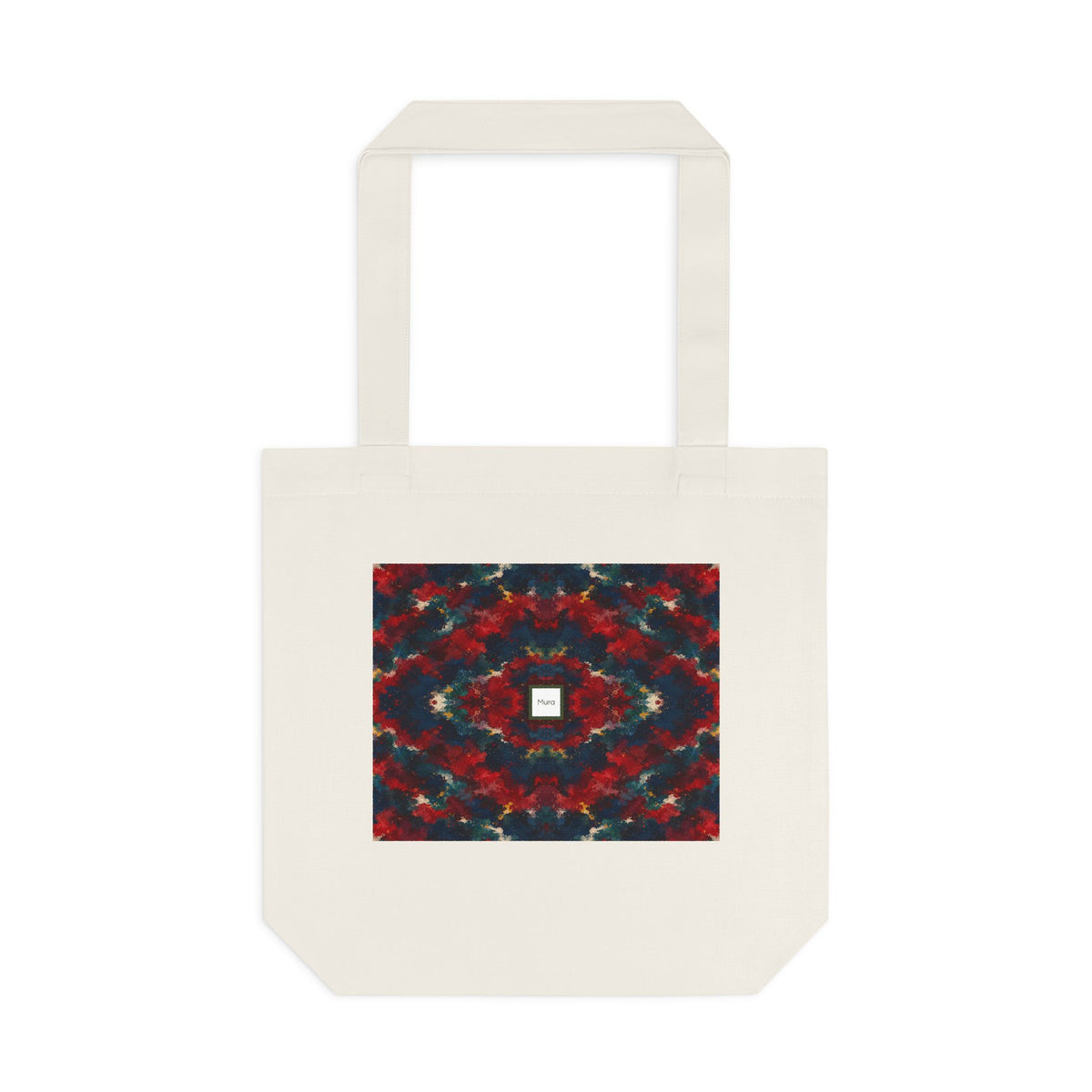 Tote bag Irascible, motifs rouge sombre sur fond noir – Mura Défense