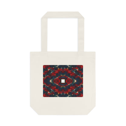 Tote bag Irascible, motifs rouge sombre sur fond noir – Mura Défense