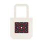 Tote bag Irascible, motifs rouge sombre sur fond noir – Mura Défense