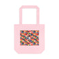 Tote bag Visagée, mosaïque multicolore corail, rose et vert – Mura Défense