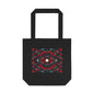 Tote bag Irascible, motifs rouge sombre sur fond noir – Mura Défense