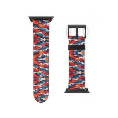 Bracelet Apple Watch Rangel, formes rouges, bleues et blanches entremêlées – Mura Défense