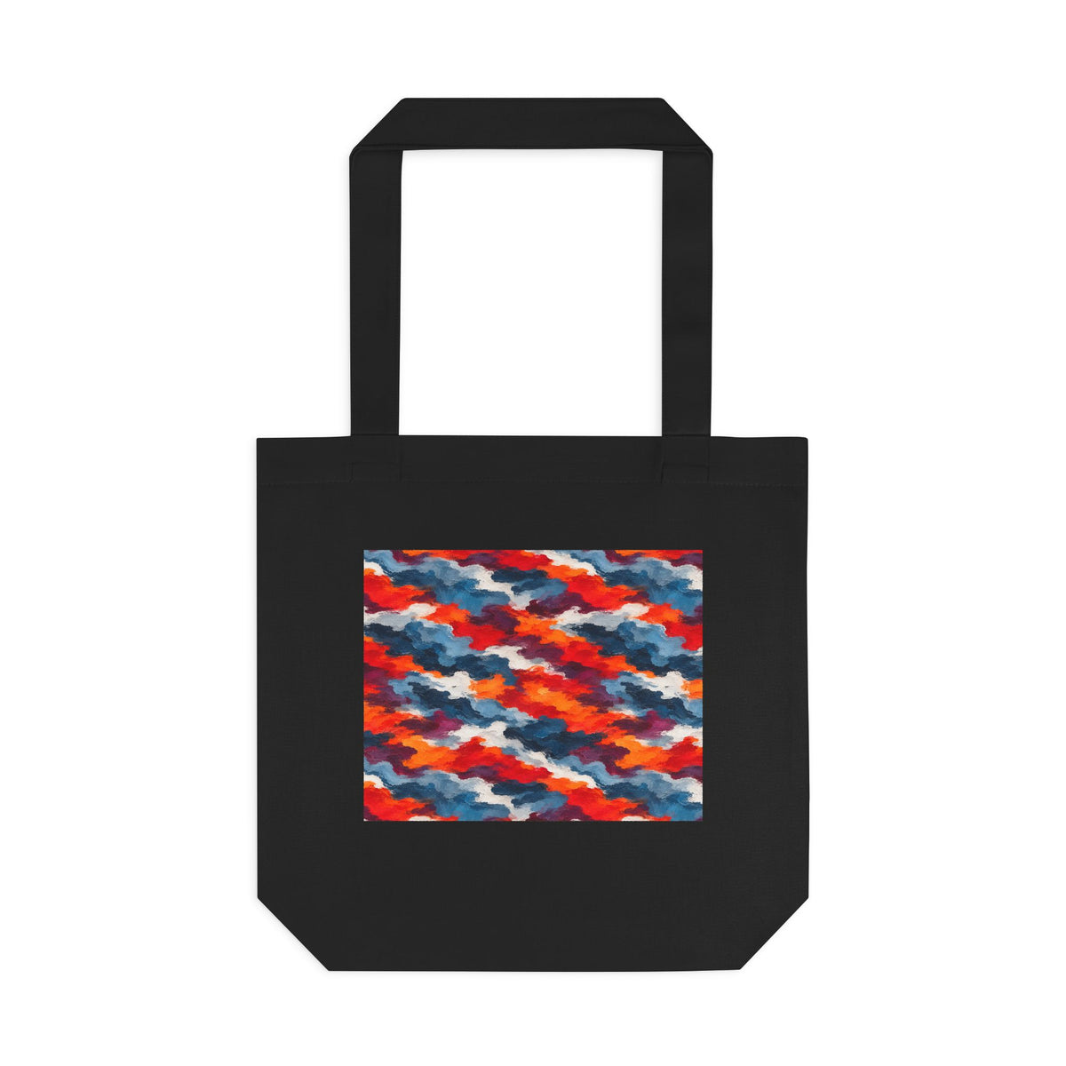 Tote bag Rangel, formes rouges, bleues et blanches entremêlées – Mura Défense