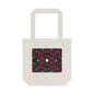 Tote bag Irascible, motifs rouge sombre sur fond noir – Mura Défense