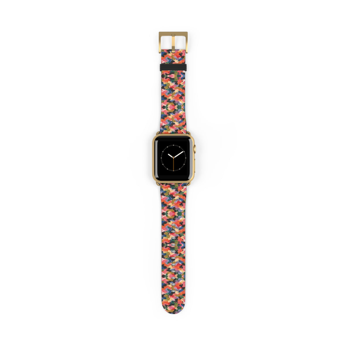 Bracelet Apple Watch Visagée, mosaïque multicolore corail, rose et vert – Mura Défense